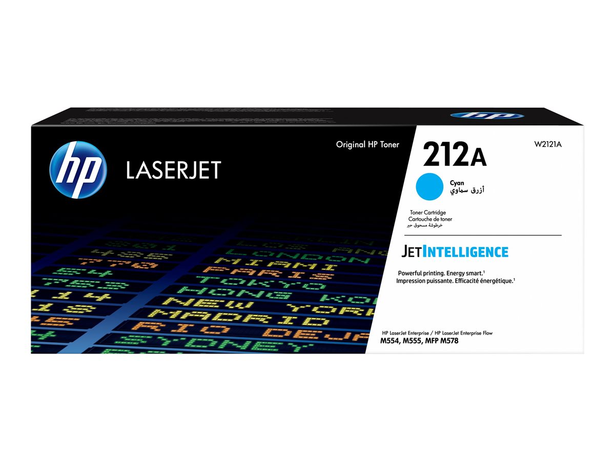 HP 212A - Cyan - original - LaserJet - toner cartridge (W2121A) - for Color LaserJet Enterprise M555, MFP M578, LaserJet Enterprise Flow MFP M578