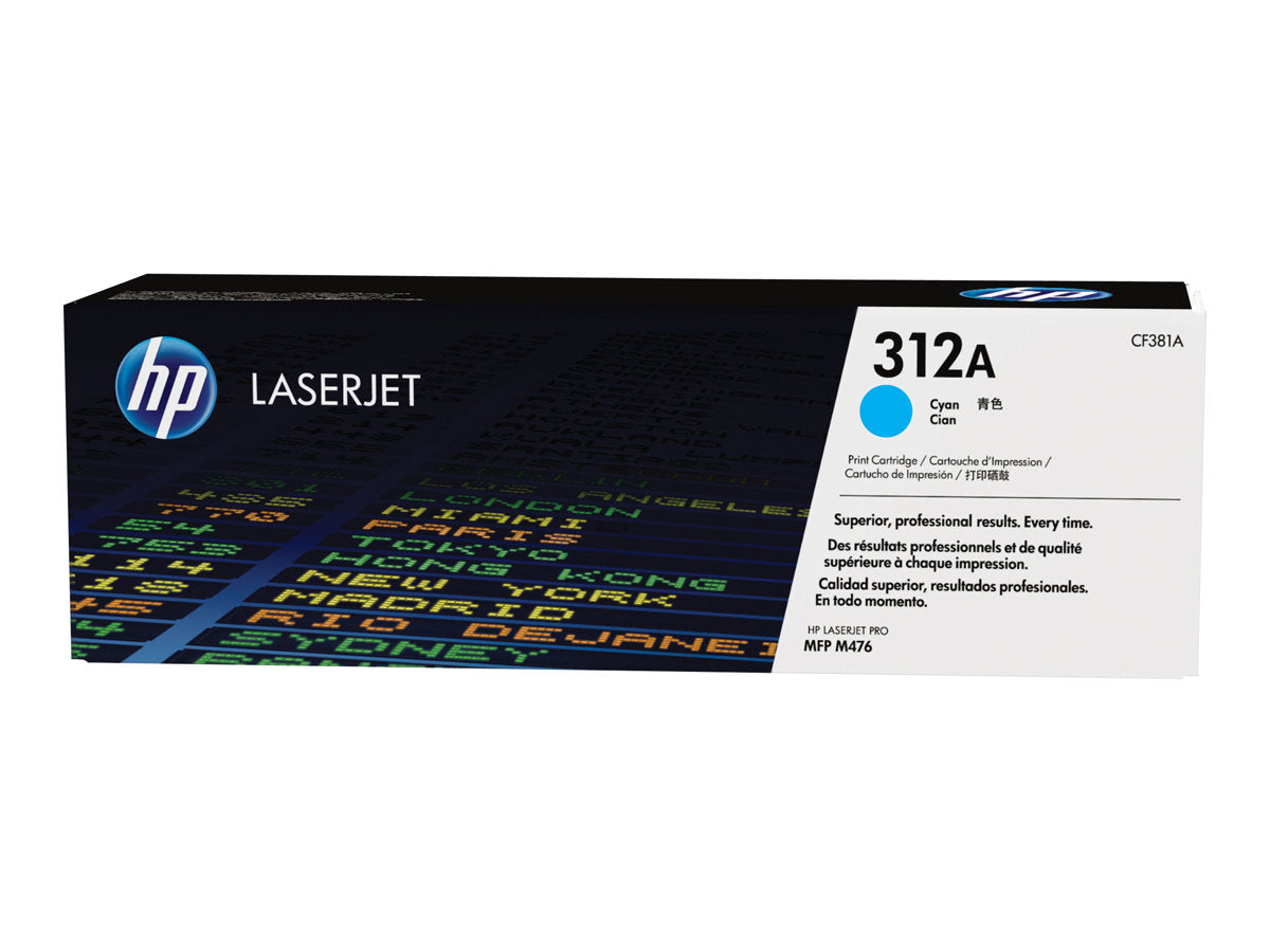 HP 312A - CF381A - 1 x Cyan - Toner cartridge - For Color LaserJet Pro MFP M476dn, MFP M476dw, MFP M476nw