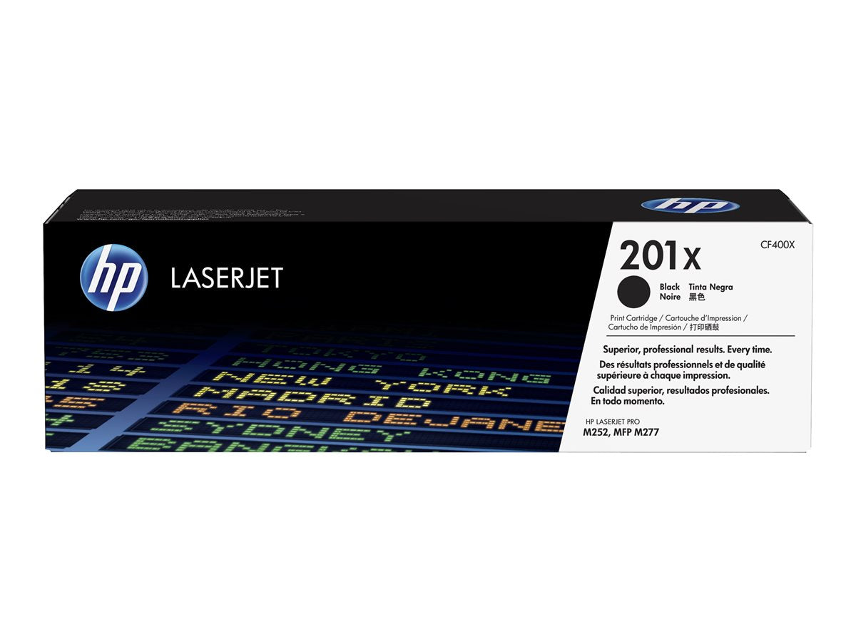 HP 201X - CF400X - 1 x Black - Toner cartridge - High Yield - For Color LaserJet M277dn, M277dw, Color LaserJet Pro M252dn, M252dw, M252n, M277dw, M277n