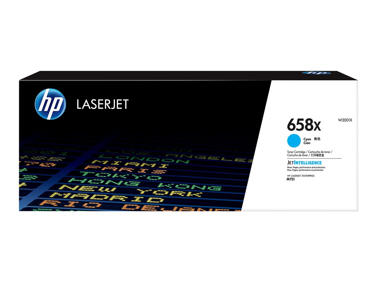 HP 658X - High capacity - cyan - original - LaserJet - toner cartridge (W2001X) - for Color LaserJet Enterprise M751dn, M751n