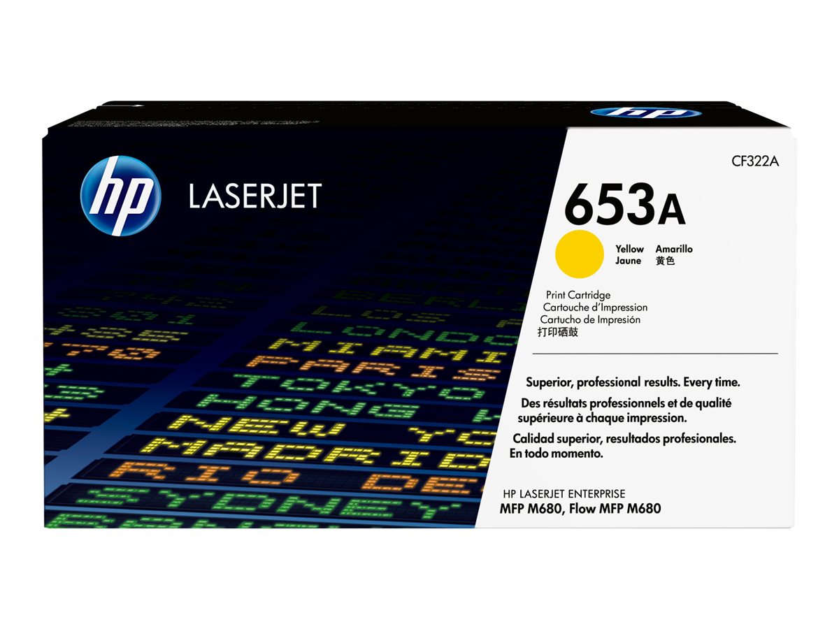 HP 653A - CF322A - 1 x Yellow - Toner cartridge - For Color LaserJet Enterprise Flow M680z, M680dn, M680f