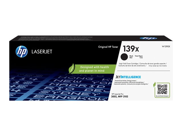 HP 139X - High Yield - black - original - LaserJet - toner cartridge (W1390X) - for LaserJet Pro 3001dw, 3001dwe, 3002dn, 3002dw, 3002dwe, 3003dw