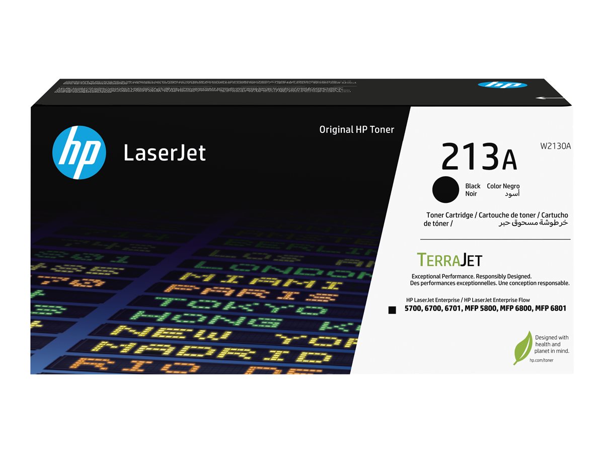 HP 213A - Black - original - LaserJet - toner cartridge (W2130A) - for Color LaserJet Enterprise 67XX, MFP 5800, LaserJet Enterprise Flow MFP 5800, MFP 6800