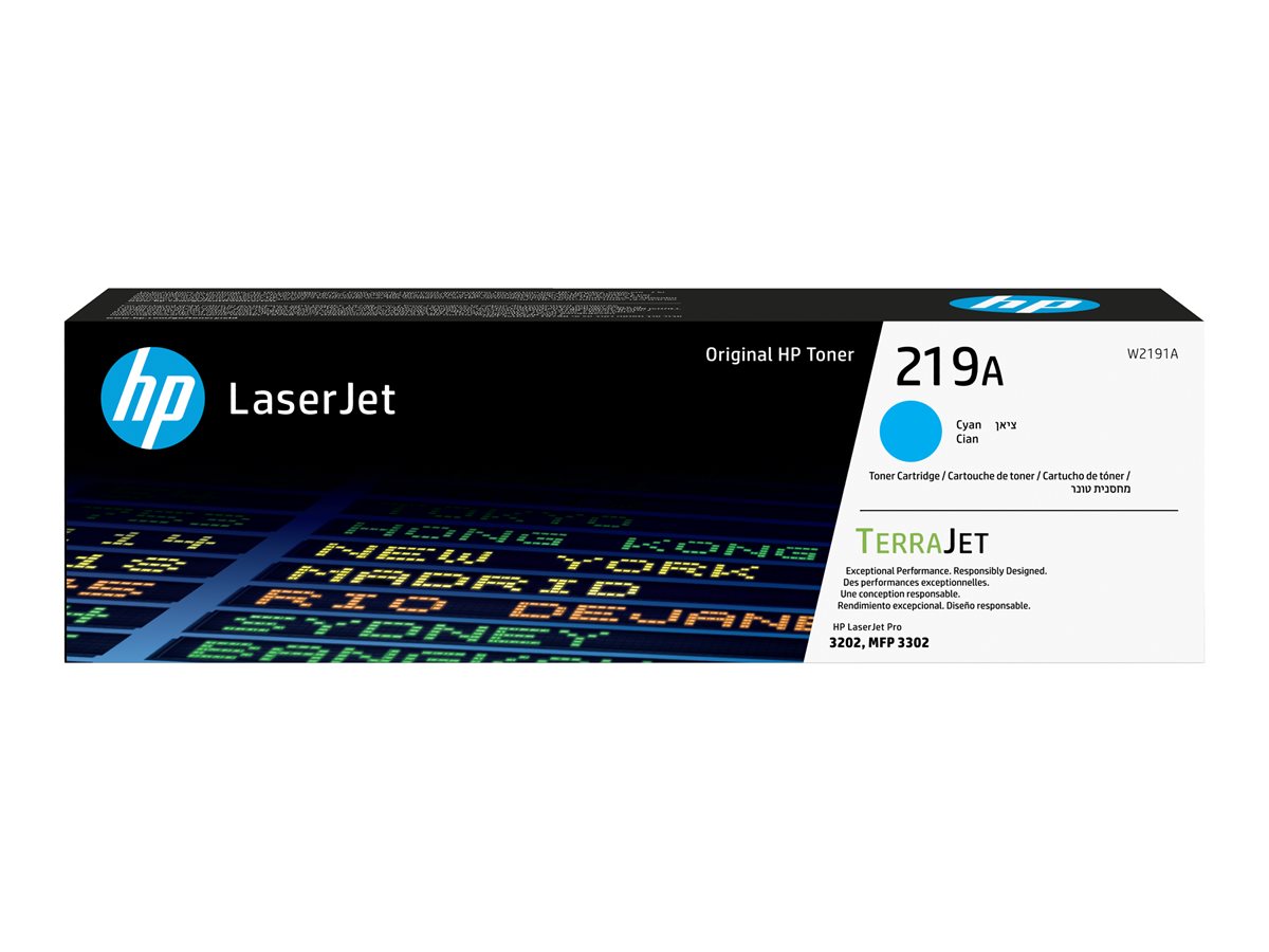 HP 219A - Cyan - original - LaserJet - toner cartridge (W2191A) - for Color LaserJet Pro MFP 3302fdn