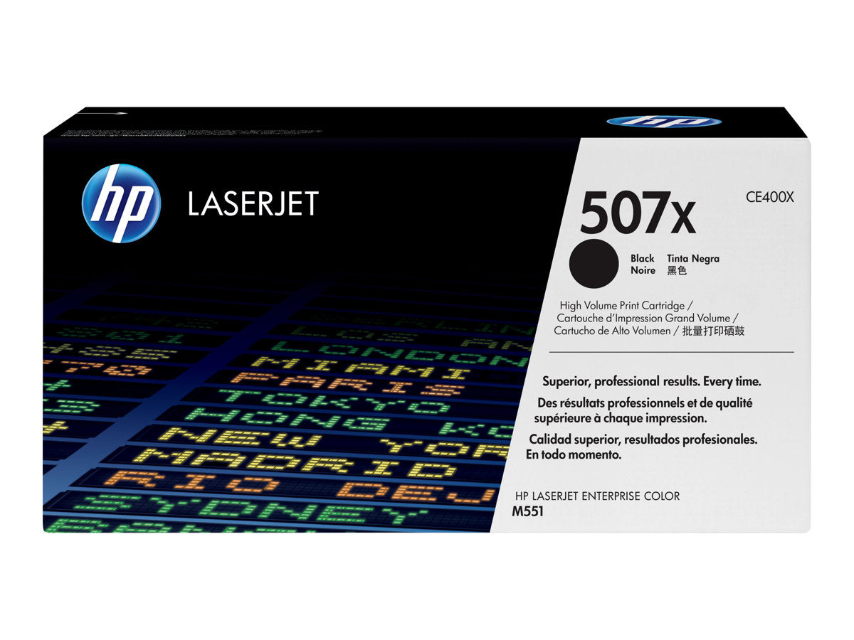 HP 507X - CE400X - 1 x Black - Toner cartridge - High Yield - For LaserJet Enterprise 500, 500 M551, flow MFP M575, LaserJet Pro 500