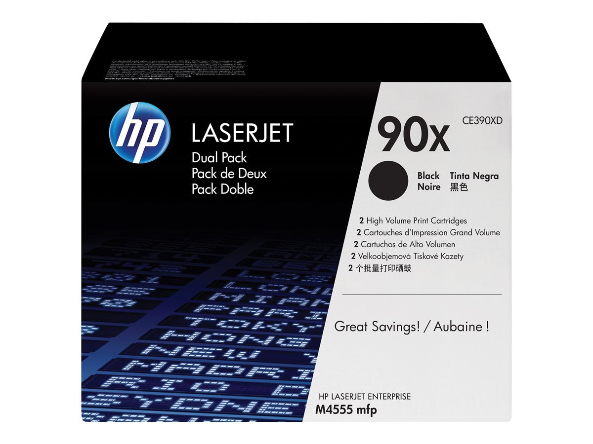 HP 90X - CE390XD - 2 x Black - Toner cartridge - High Yield - For LaserJet Enterprise 600 M602, 600 M603, M4555