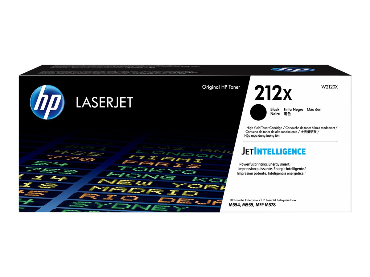HP 212X - High Yield - black - original - LaserJet - toner cartridge (W2120X) - for Color LaserJet Enterprise M555, MFP M578, LaserJet Enterprise Flow MFP M578