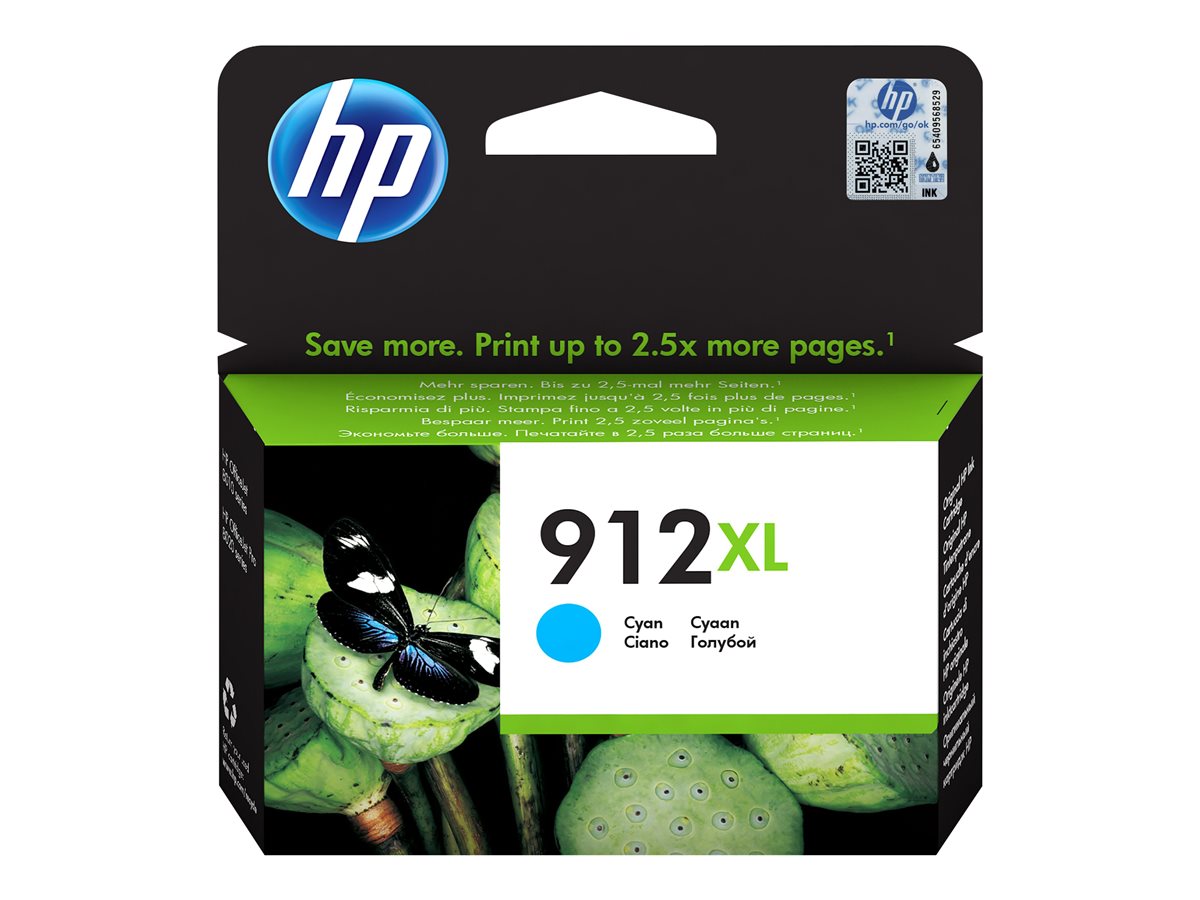 HP 912XL - 9.9 ml - High Yield - cyan - original - ink cartridge - for Officejet 80XX, Officejet Pro 80XX