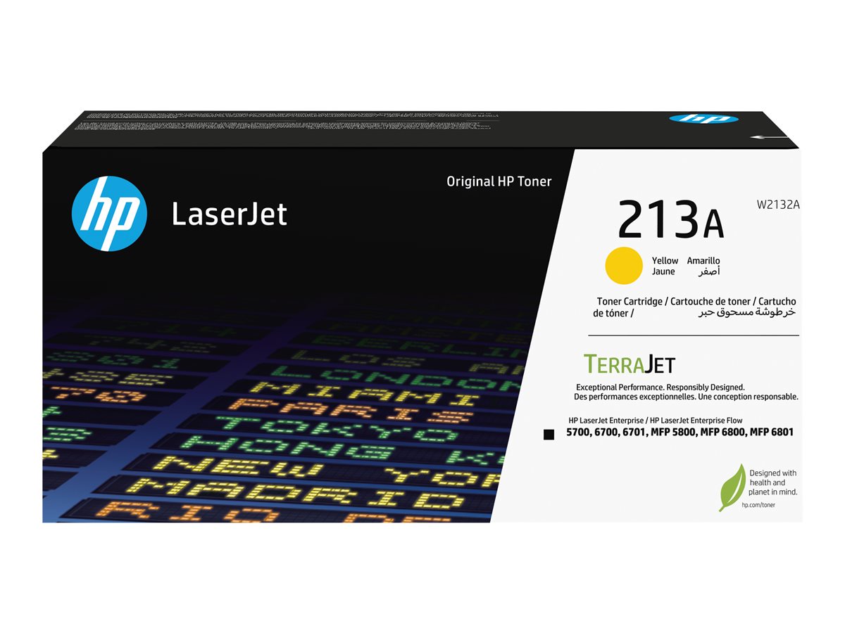 HP 213A - Yellow - original - LaserJet - toner cartridge (W2132A) - for Color LaserJet Enterprise 5700dn, 6700dn, MFP 5800dn, MFP 6800dn