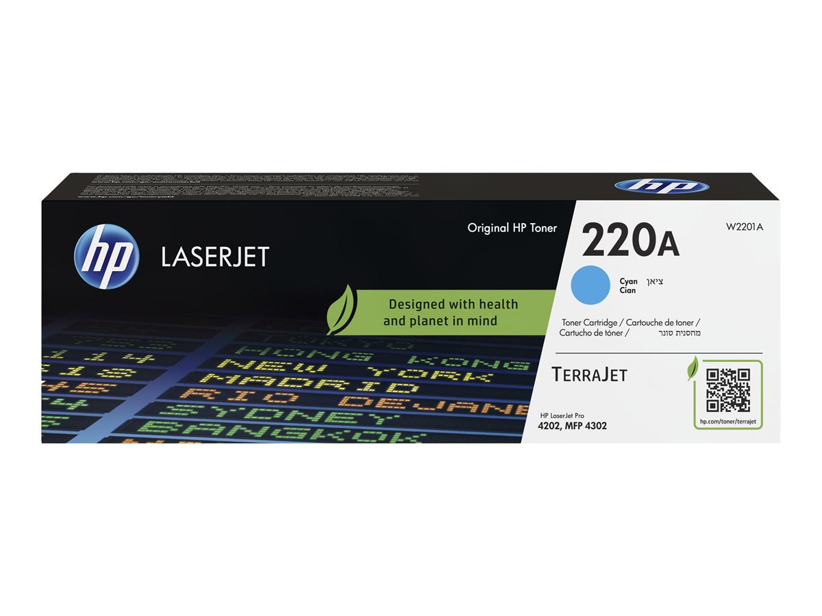 HP 220A - Cyan - original - LaserJet - toner cartridge (W2201A) - for Color LaserJet Pro MFP 4301, MFP 4303