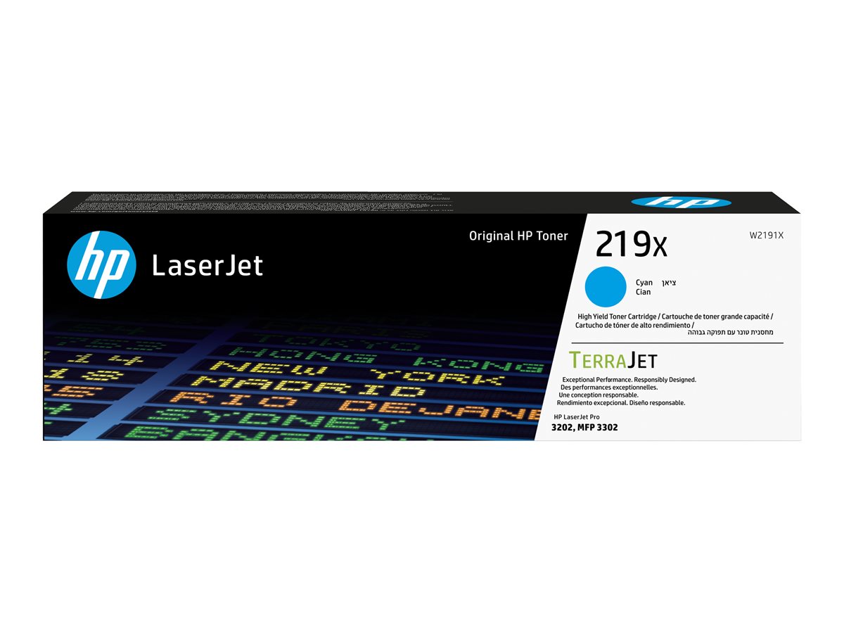 HP 219X - High Yield - cyan - original - LaserJet - toner cartridge (W2191X) - for Color LaserJet Pro MFP 3302fdn