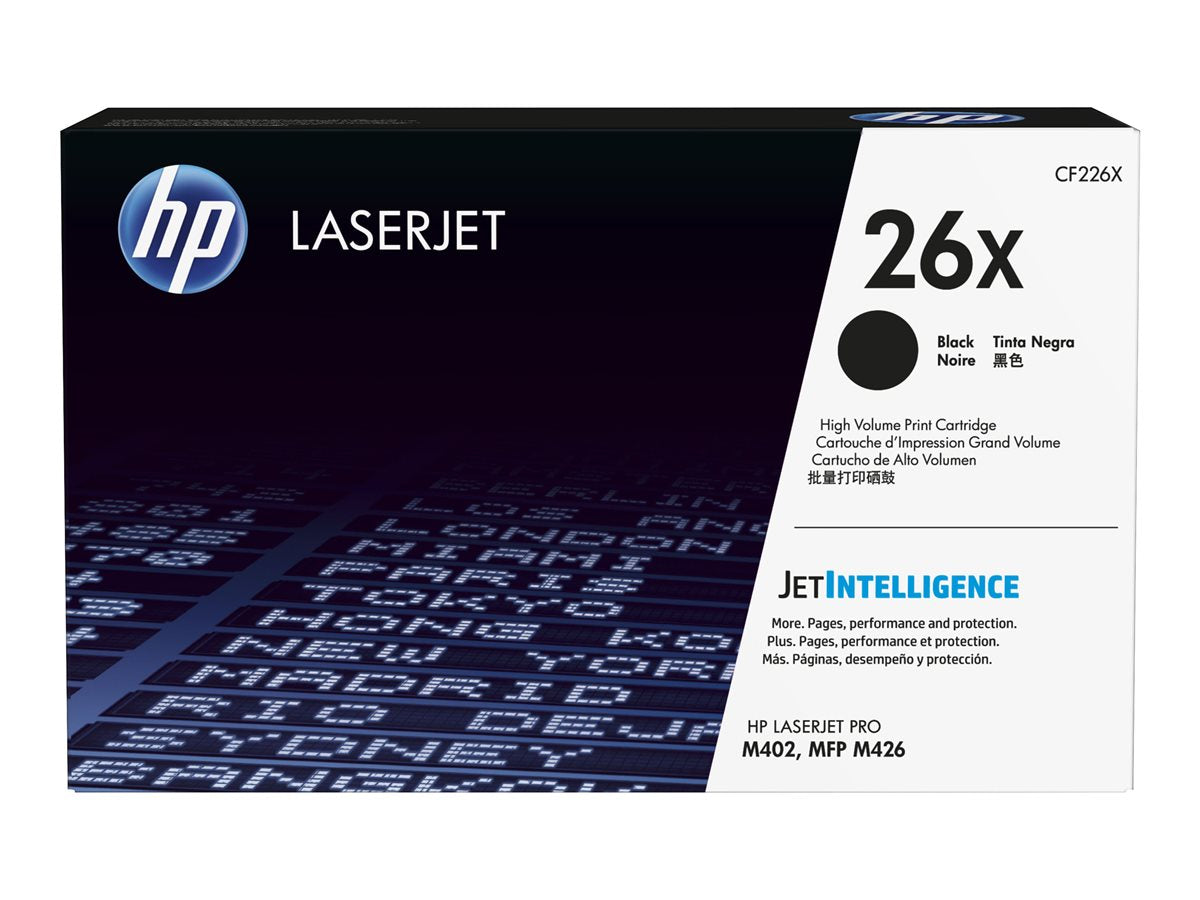 HP 26X - High Yield - black - original - LaserJet - toner cartridge (CF226X) - for LaserJet Pro M402, MFP M426