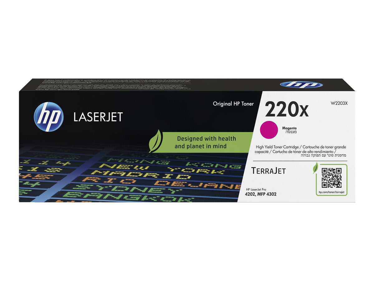 HP 220X - Magenta - original - LaserJet - toner cartridge (W2203X) - for Color LaserJet Pro MFP 4301, MFP 4303