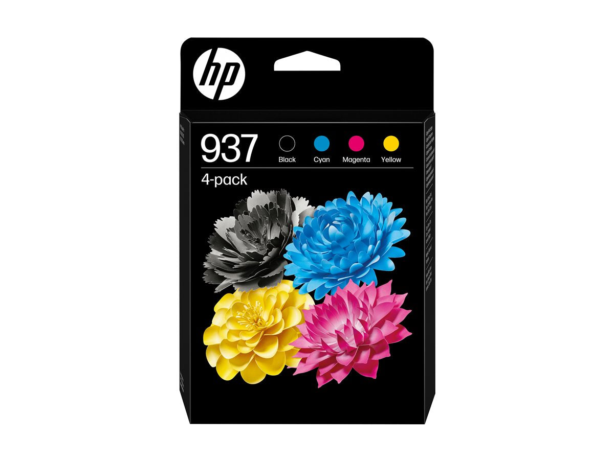 HP 937 - 4-pack - black, cyan, magenta, yellow - original - ink cartridge - for P/N: 403X8B#ABF, 403Y0B#AB5, 537P5B, 53N94B, 5A0S0C, 5A0S0C#778