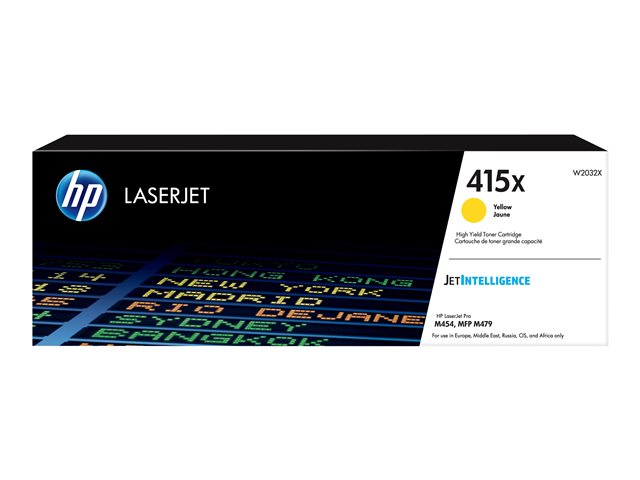 HP 415X - High Yield - yellow - original - LaserJet - toner cartridge (W2032X) - for Color LaserJet Enterprise MFP M480, Color LaserJet Managed E45028, LaserJet Managed E45028