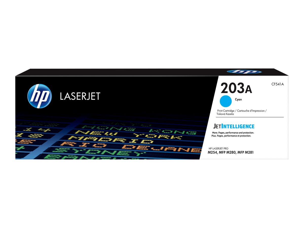 HP 203A Standard Yield Cyan Original LaserJet Toner Cartridge (CF541A) for Color LaserJet Pro M254, MFP M280