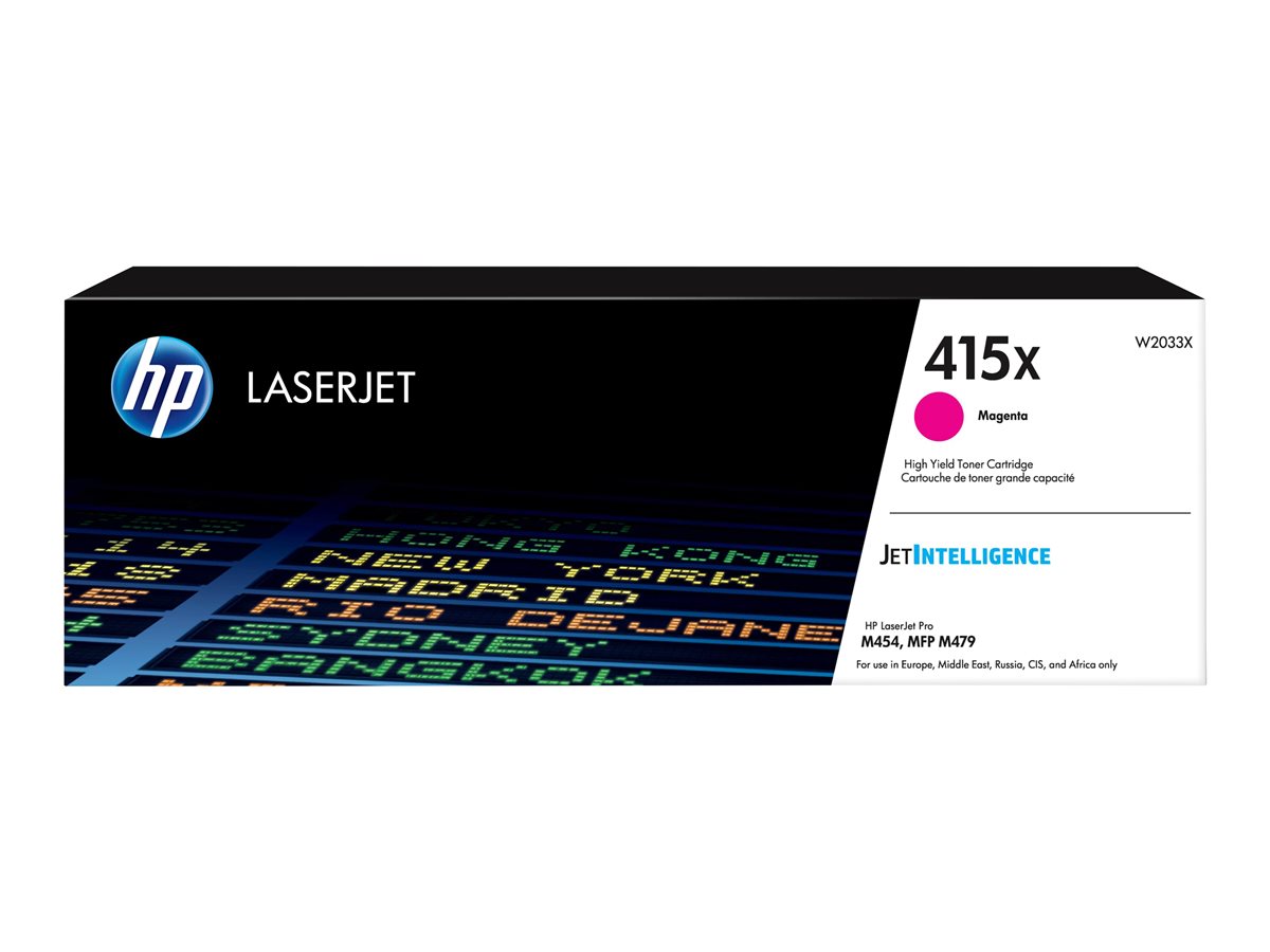 HP 415X - High Yield - magenta - original - LaserJet - toner cartridge (W2033X) - for Color LaserJet Enterprise MFP M480, Color LaserJet Managed E45028, LaserJet Managed E45028