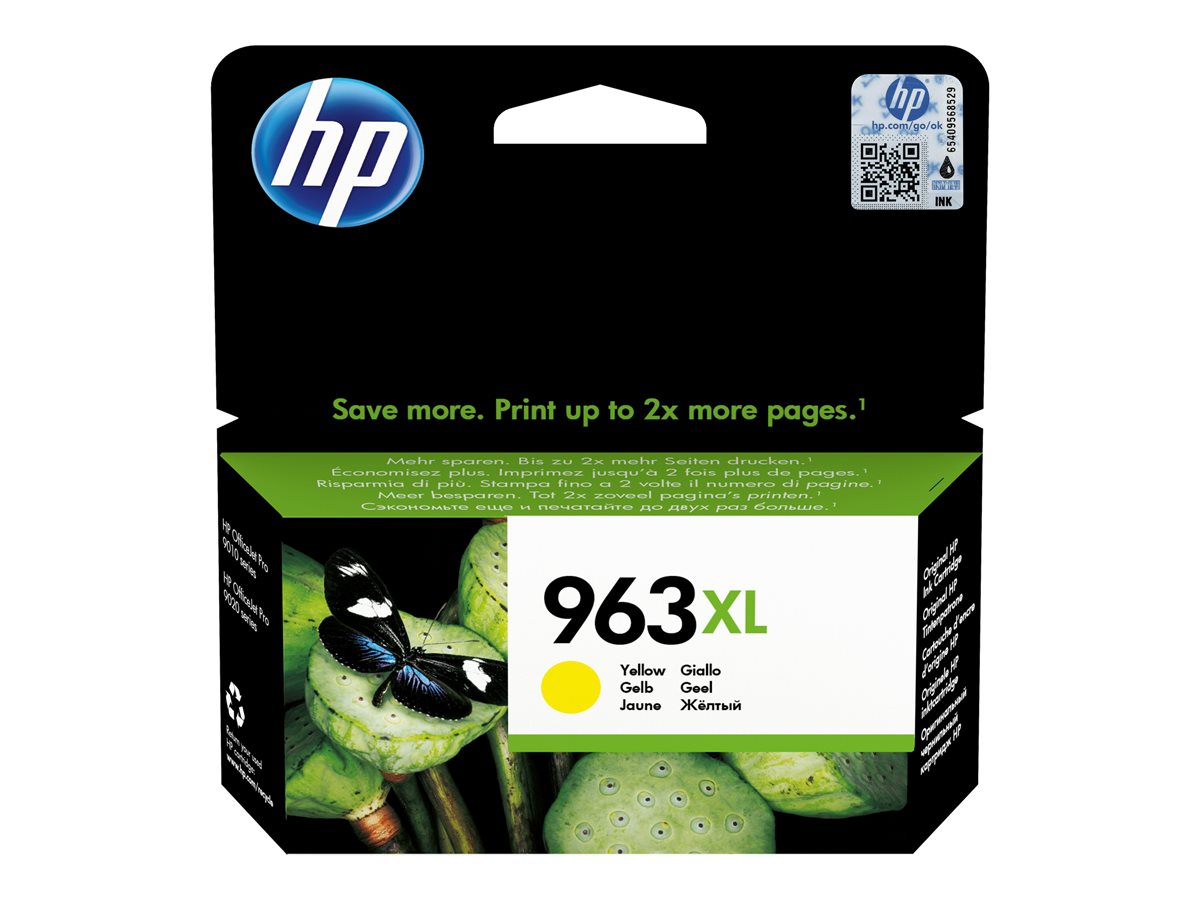 HP 963XL - 22.92 ml - High Yield - yellow - original - ink cartridge - for Officejet Pro 9010, 9012, 9014, 9015, 9016, 9019, 9020, 9022, 9025