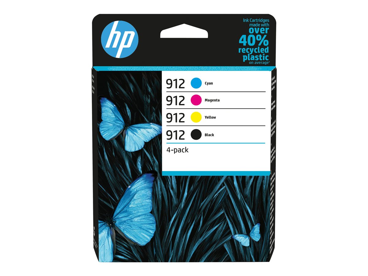 HP 912 - 4-pack - black, yellow, cyan, magenta - original - ink cartridge - for Officejet 80XX, Officejet Pro 80XX