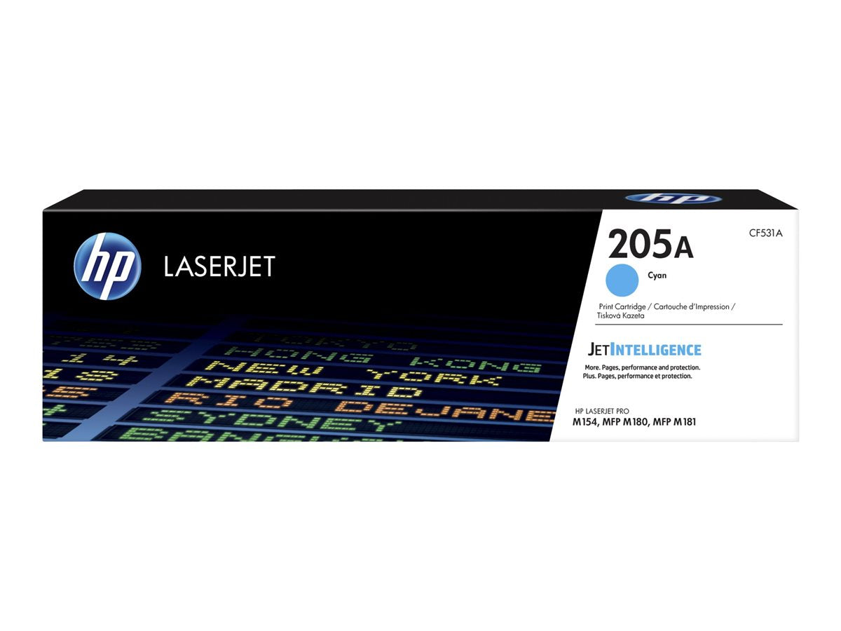 HP 205A - Cyan - original - LaserJet - toner cartridge (CF531A) - for Color LaserJet Pro M154a, M154nw, MFP M180n, MFP M180nw