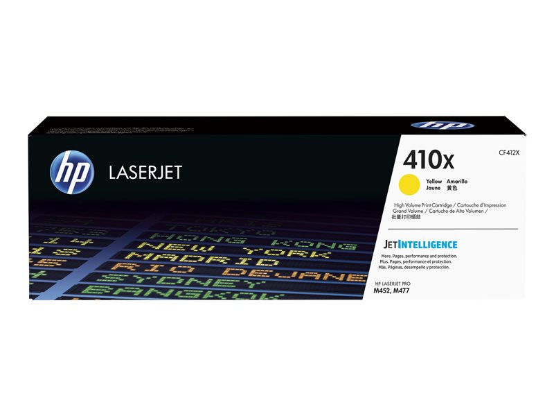 HP 410X High Yield Yellow Original LaserJet Toner Cartridge (CF412X) for M452, M377, M477