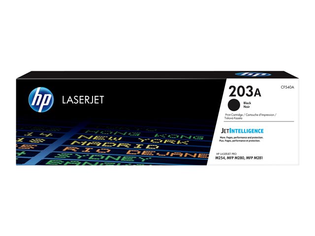 HP 203A Standard Yield Black Original LaserJet Toner Cartridge (CF540A) for Color LaserJet Pro M254, MFP M280