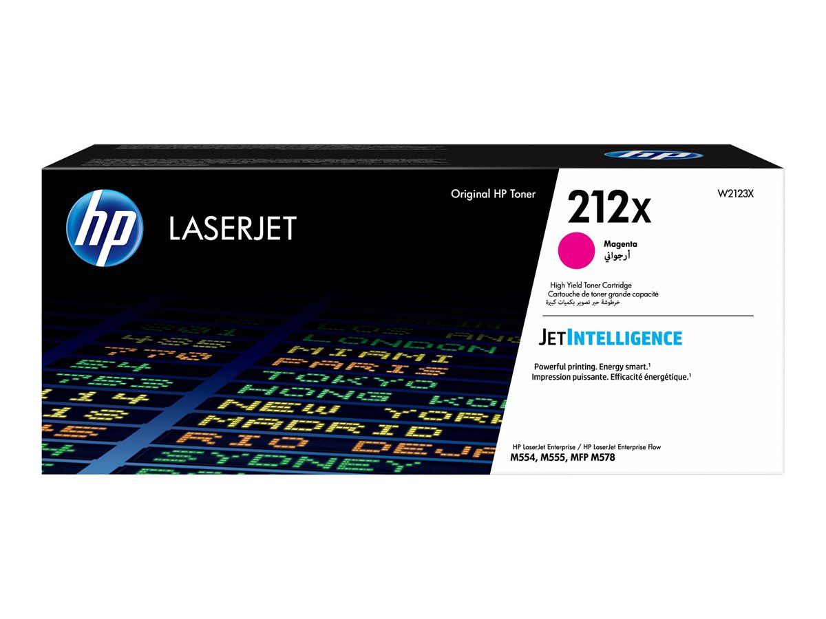 HP 212X - High Yield - magenta - original - LaserJet - toner cartridge (W2123X) - for Color LaserJet Enterprise M555, MFP M578, LaserJet Enterprise Flow MFP M578