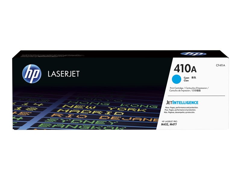 HP 410A Standard Yield Cyan Original LaserJet Toner Cartridge (CF411A) for M452, M377, M477